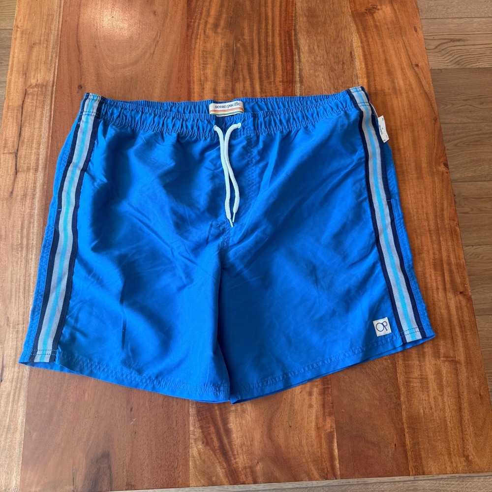 OP Ocean Pacific Men's Blue Swimming Trunks Size XL NWT‎